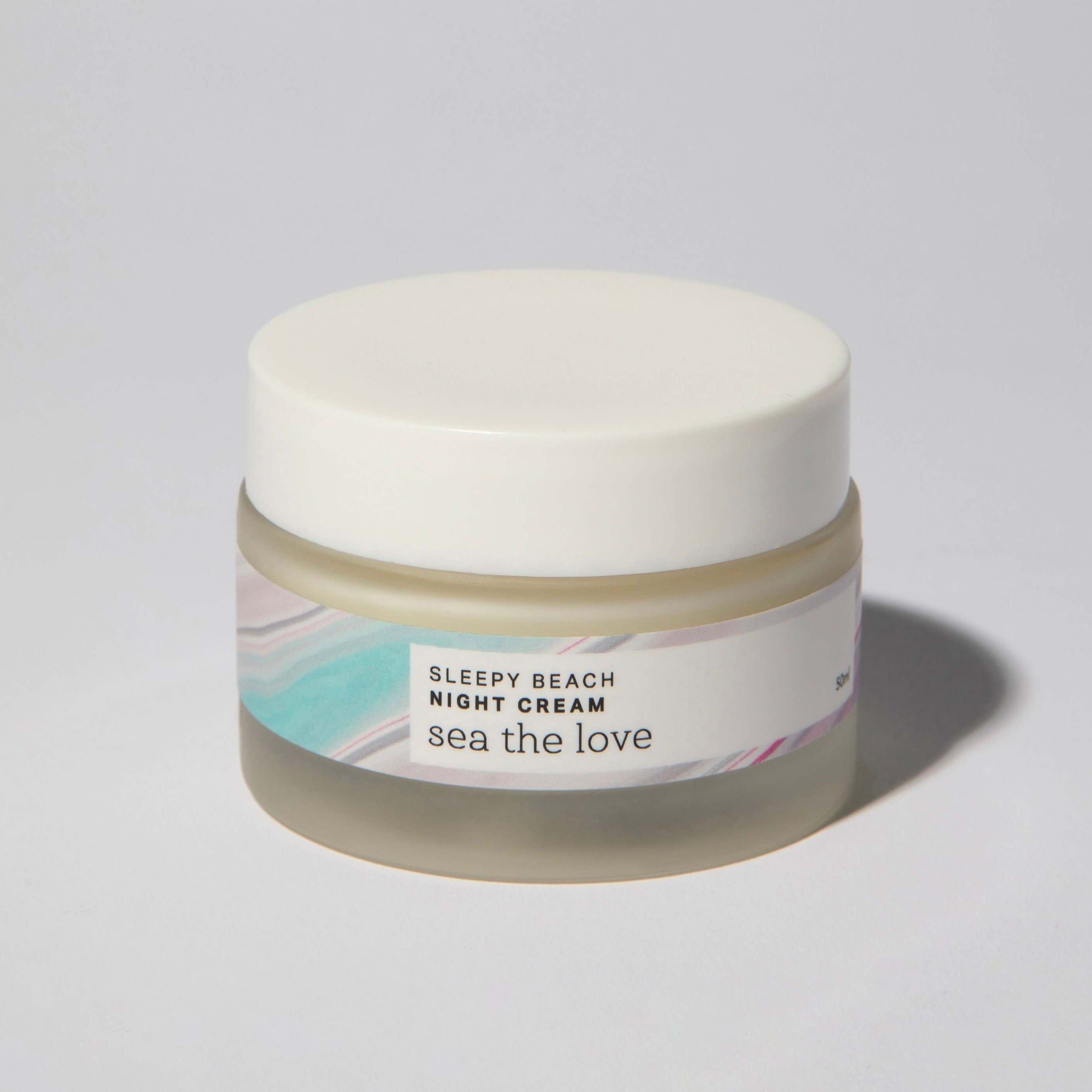 A jar of Sleepy Beach Night Cream - an algae infused moisturiser by Sea the Love