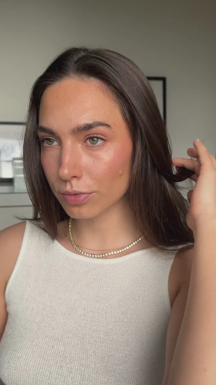 Video of a woman using Sea the Love's ocean skincare range for her nighttime routine, featuring the melting gel cleanser, seaweed serum, and algae-infused night cream.